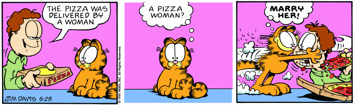 Garfield comic strip for Saturday, May 25, 1996