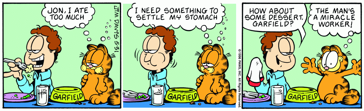 Garfield comic strip for Friday, May 31, 1996