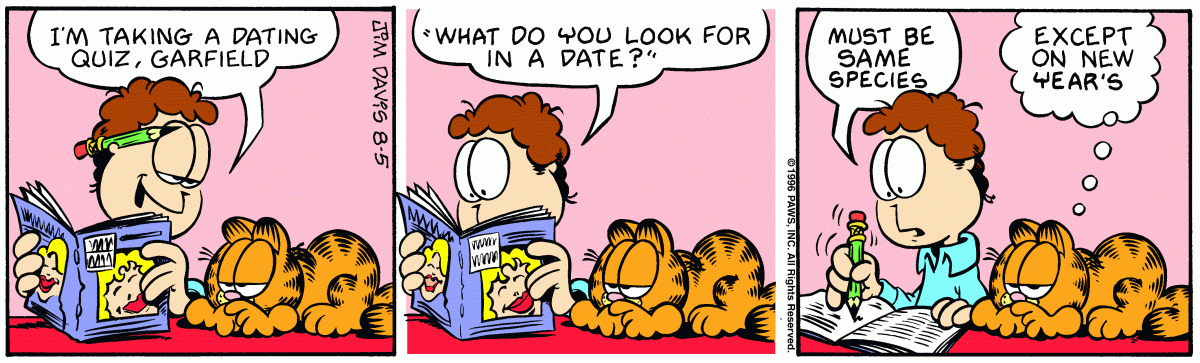 Garfield, August 5, 1996