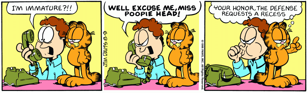 Garfield, August 9, 1996
