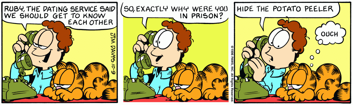 Garfield comic strip for Wednesday, October 9, 1996