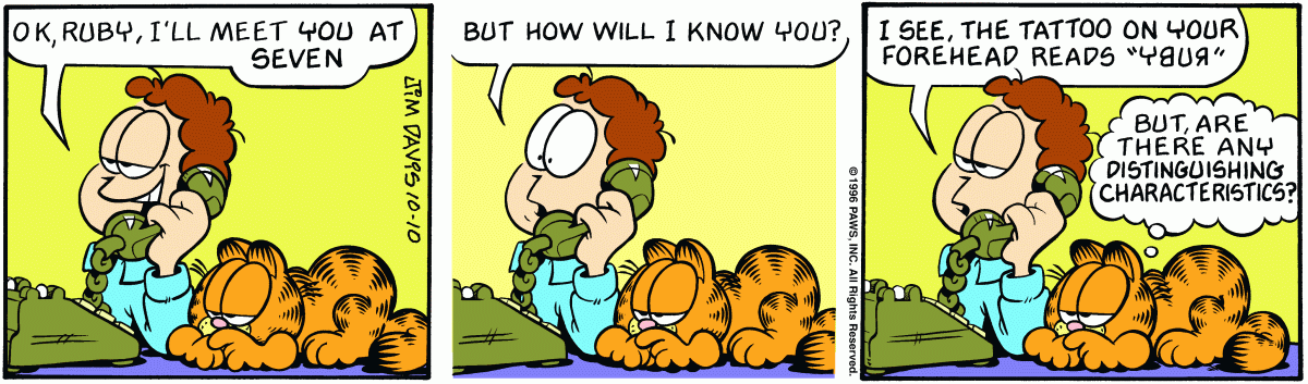 Garfield, October 10, 1996