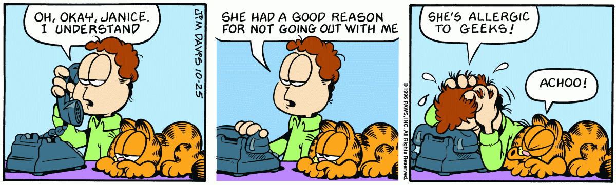Garfield comic strip for Friday, October 25, 1996