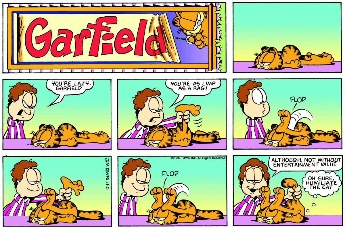 Garfield comic strip for Sunday, November 3, 1996