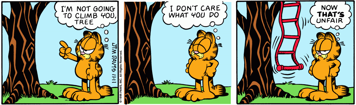 Garfield comic strip for Monday, November 11, 1996