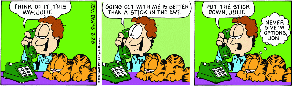 Garfield comic strip for Wednesday, March 26, 1997