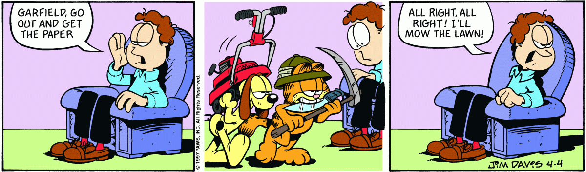 Garfield comic strip for Friday, April 4, 1997