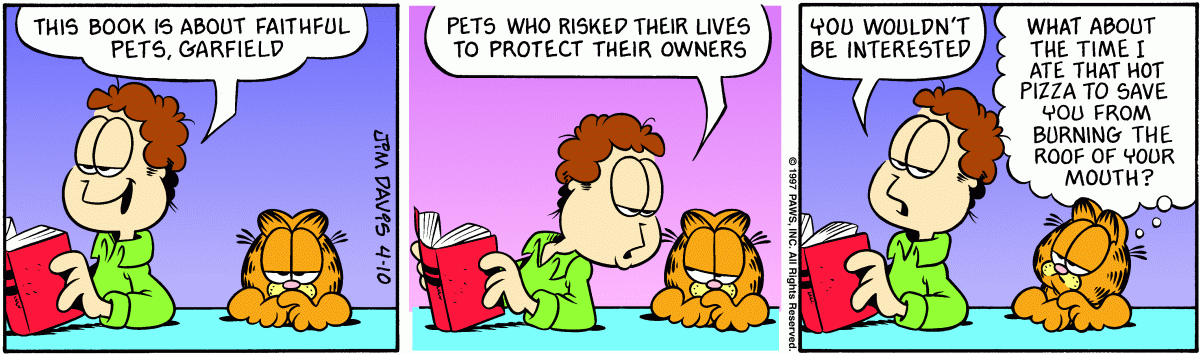 Garfield comic strip for Thursday, April 10, 1997