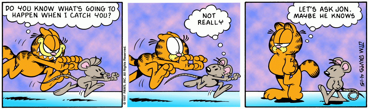 Garfield comic strip for Tuesday, April 15, 1997