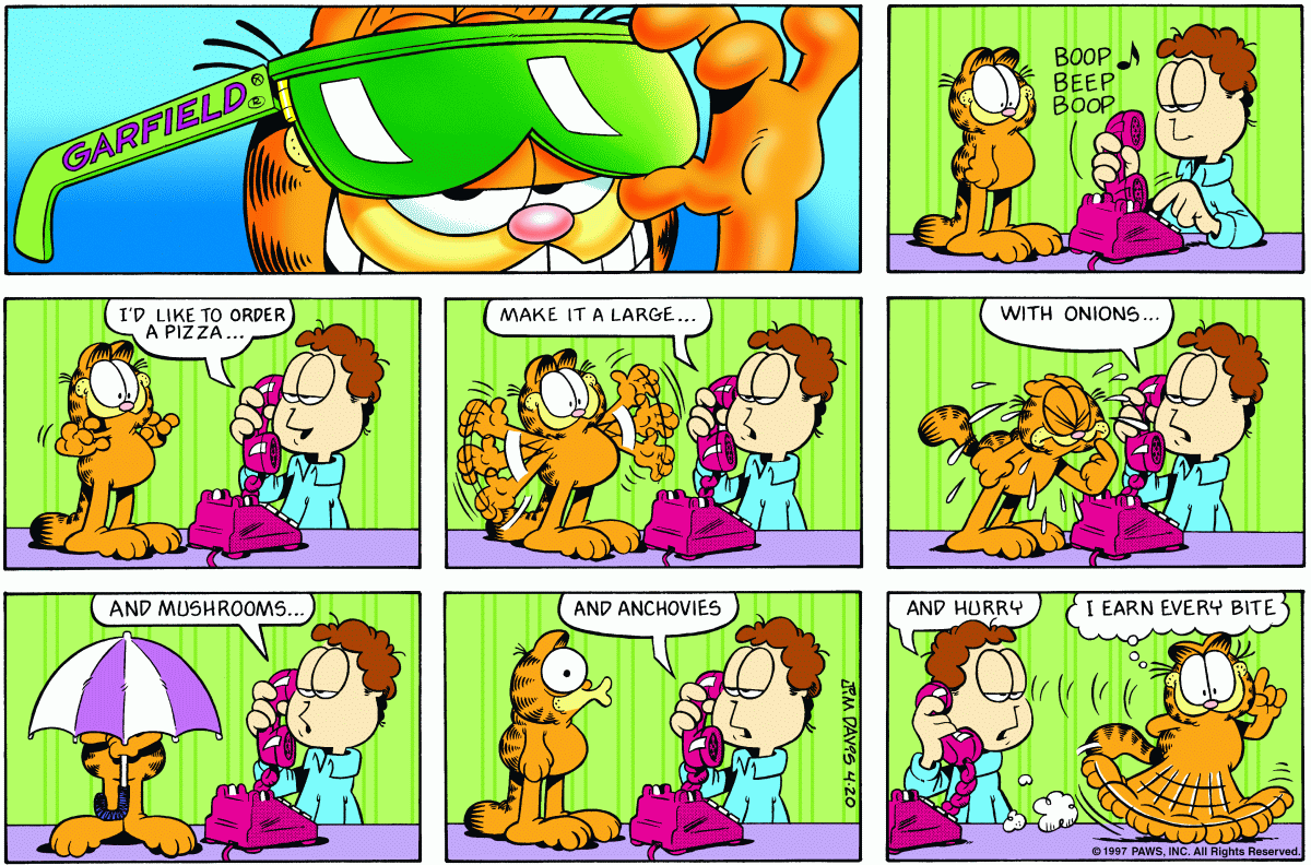 Garfield comic strip for Sunday, April 20, 1997