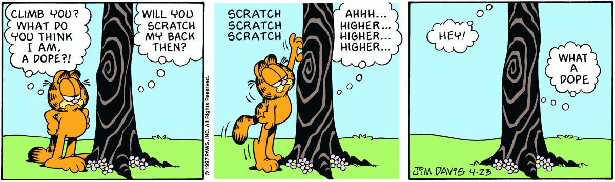 Garfield comic strip for Wednesday, April 23, 1997