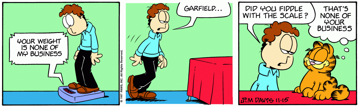 Garfield comic strip for Saturday, November 15, 1997