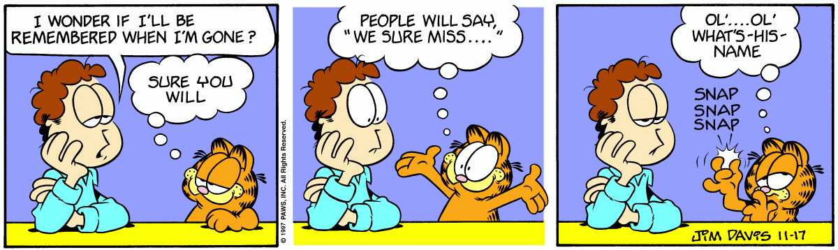 Garfield comic strip for Monday, November 17, 1997