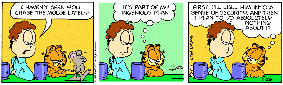 Garfield comic strip for Wednesday, November 26, 1997