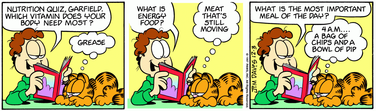 Garfield comic strip for Wednesday, December 3, 1997