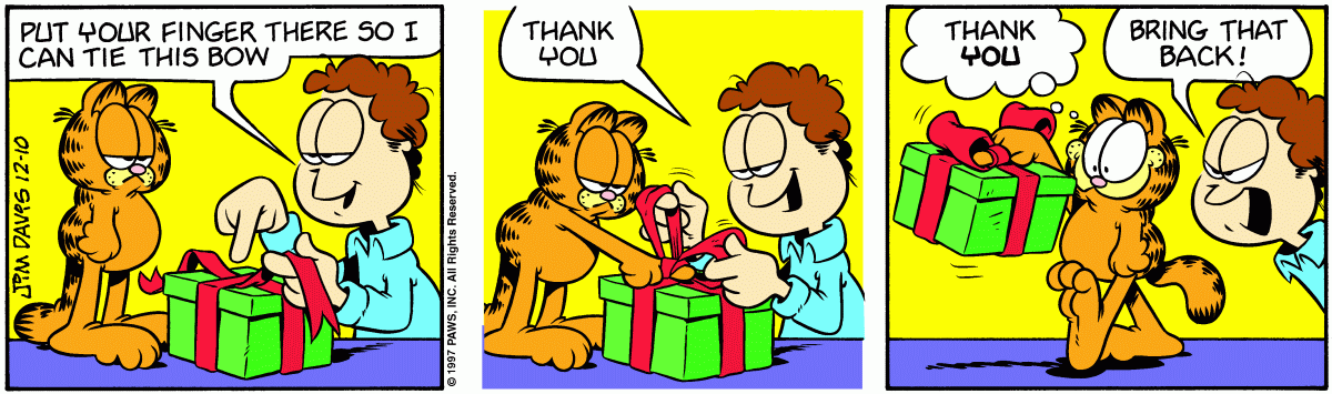 Garfield comic strip for Wednesday, December 10, 1997