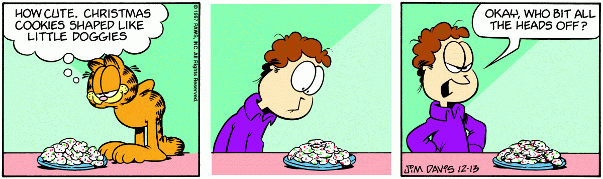 Garfield comic strip for Saturday, December 13, 1997
