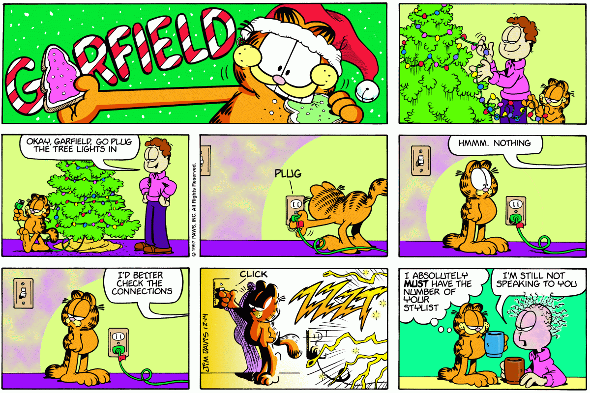 Garfield comic strip for Sunday, December 14, 1997