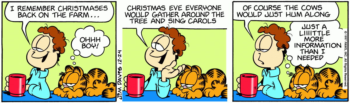 Garfield comic strip for Wednesday, December 24, 1997