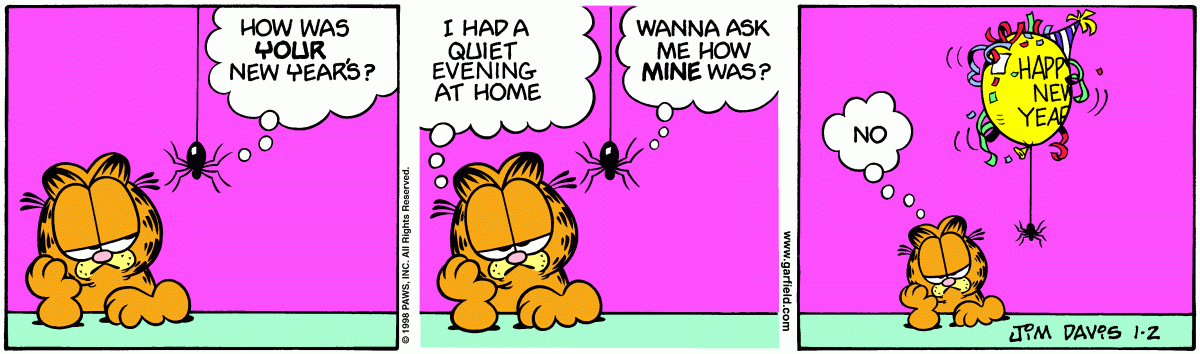 Garfield comic strip for Friday, January 2, 1998