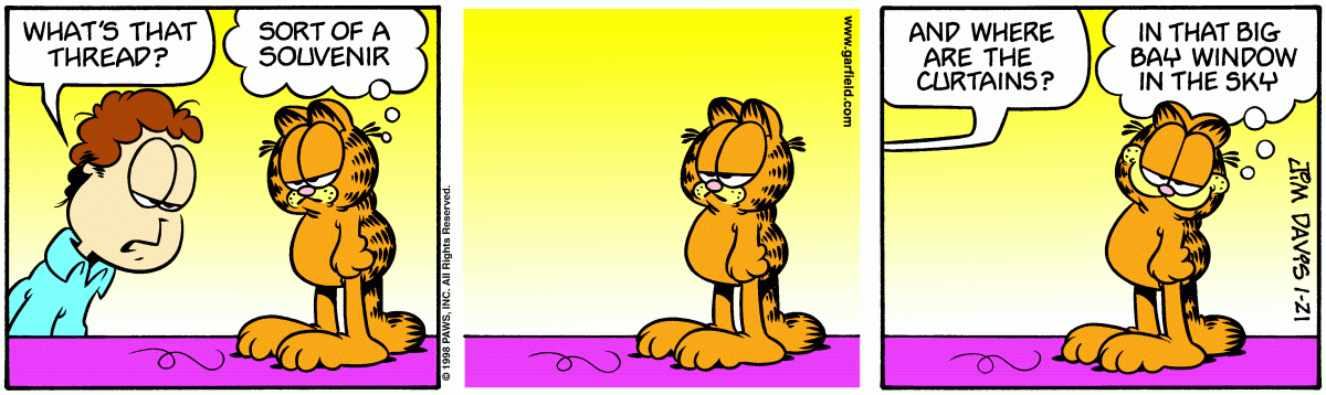 Garfield comic strip for Wednesday, January 21, 1998