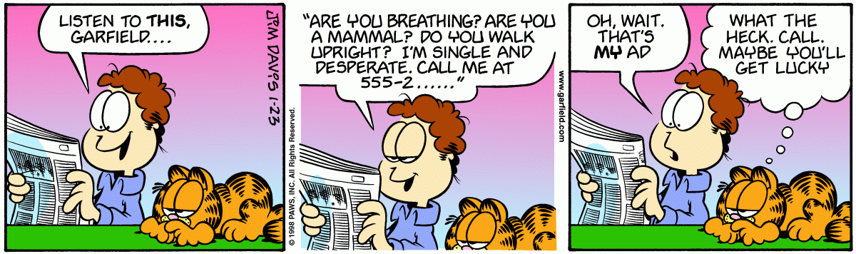 Garfield, January 23, 1998