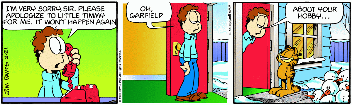 Garfield, February 21, 1998
