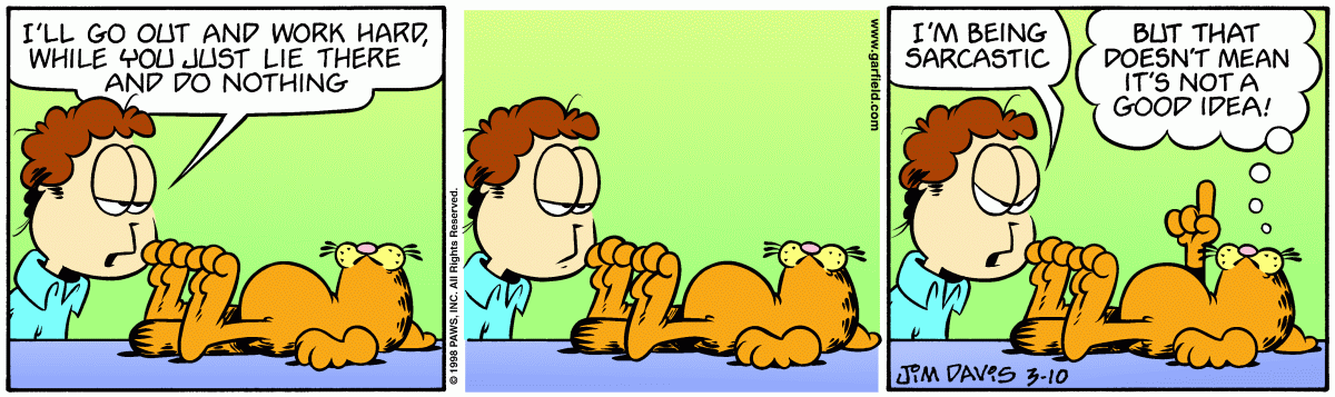 Garfield comic strip for Tuesday, March 10, 1998