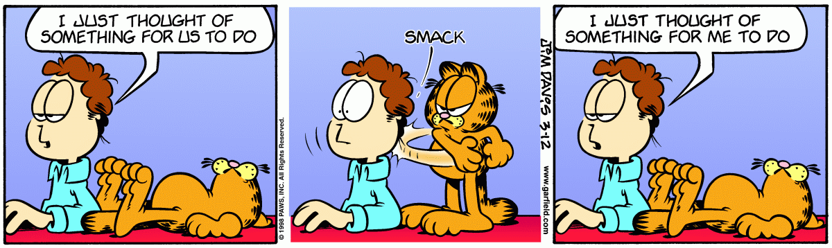 Garfield comic strip for Thursday, March 12, 1998