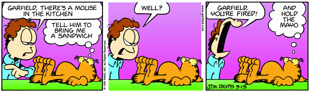 Garfield comic strip for Friday, March 13, 1998
