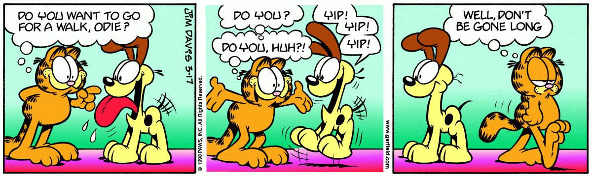 Garfield comic strip for Tuesday, March 17, 1998