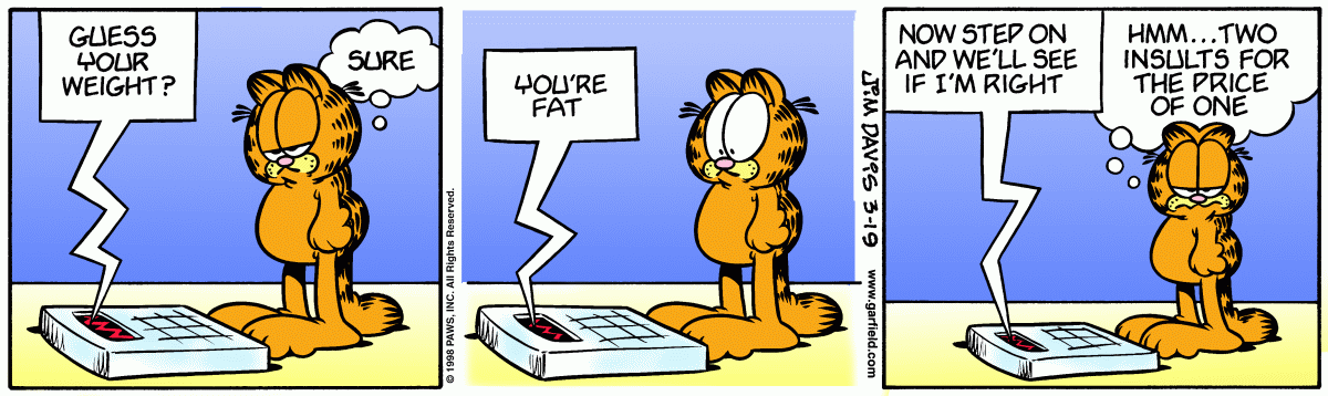 Garfield comic strip for Thursday, March 19, 1998