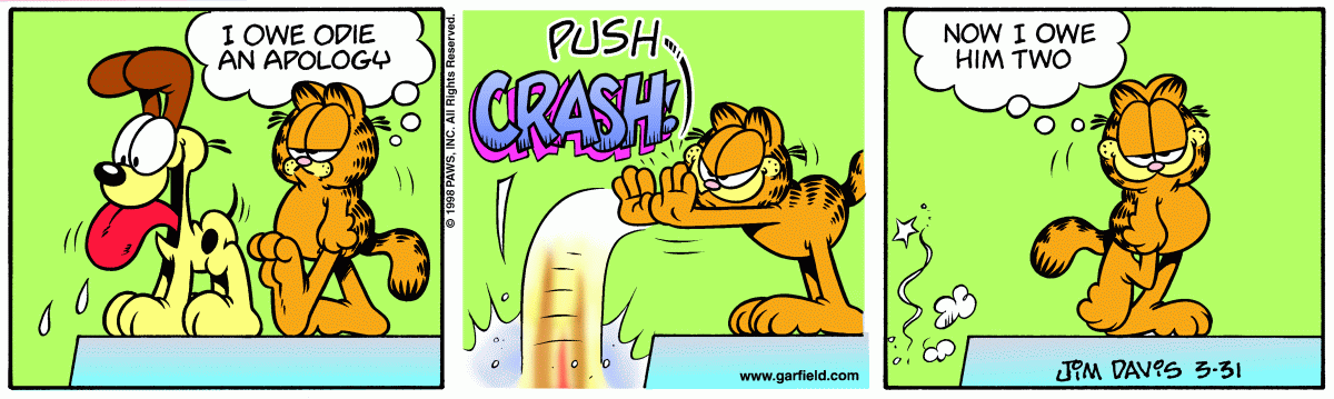 Garfield comic strip for Tuesday, March 31, 1998