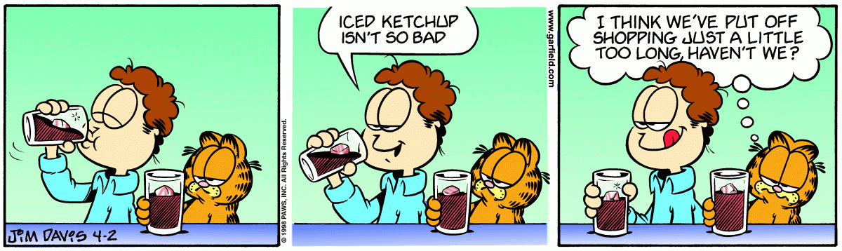 Garfield comic strip for Thursday, April 2, 1998
