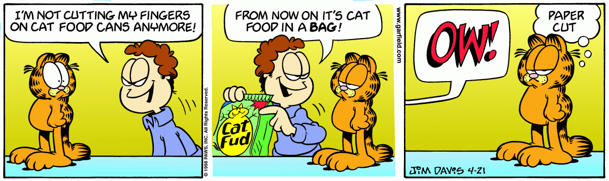 Garfield comic strip for Tuesday, April 21, 1998