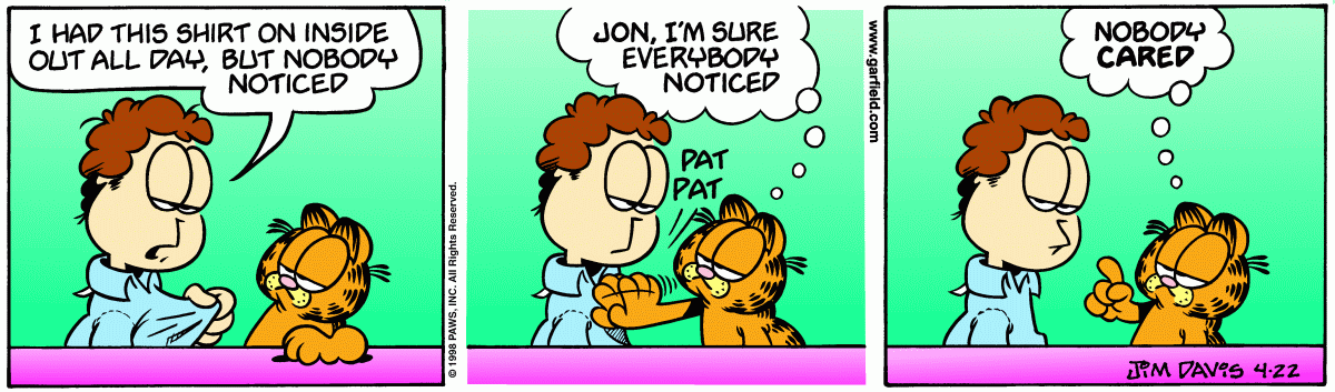 Garfield comic strip for Wednesday, April 22, 1998