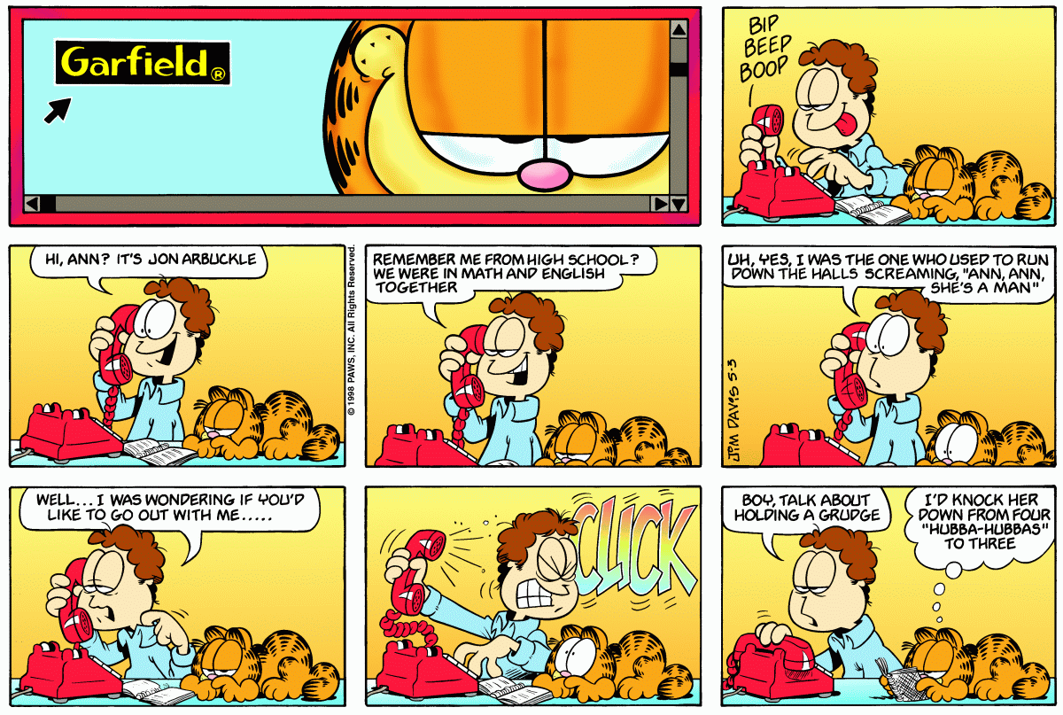 Garfield comic strip for Sunday, May 3, 1998