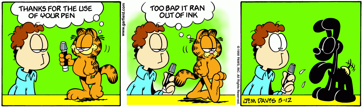 Garfield comic strip for Tuesday, May 12, 1998