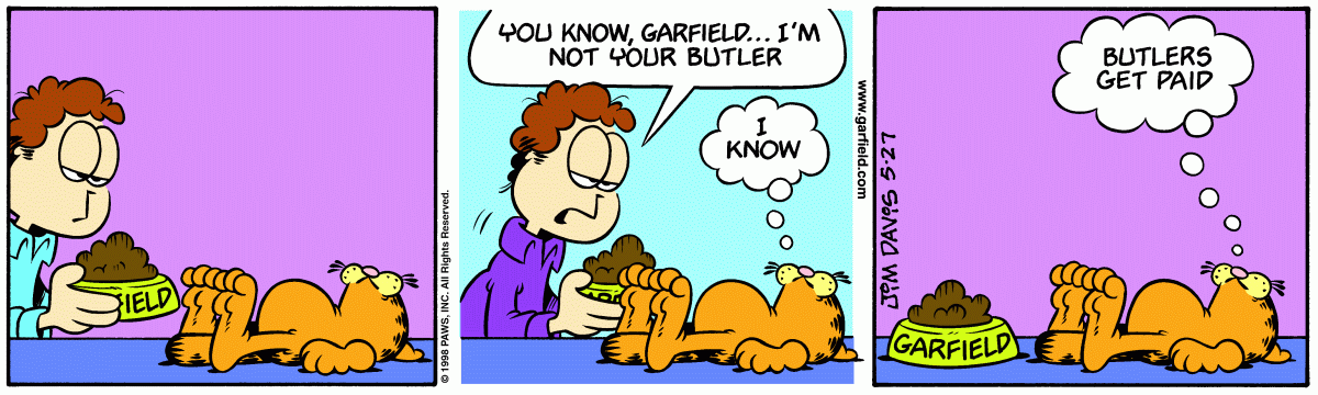 Garfield comic strip for Wednesday, May 27, 1998
