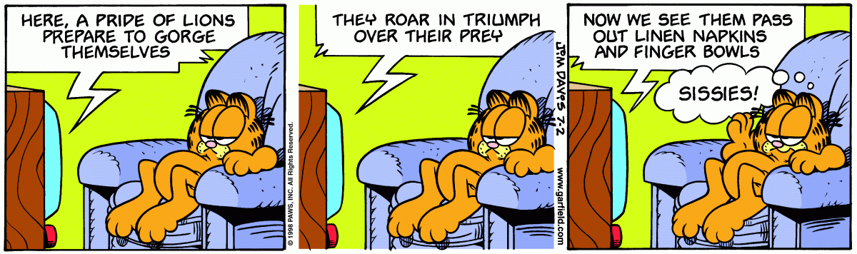 Garfield comic strip for Thursday, July 2, 1998