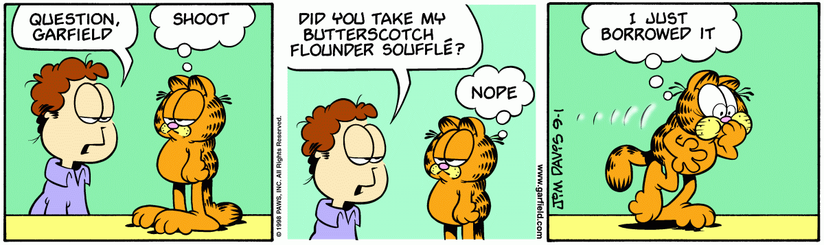 Garfield, September 1, 1998
