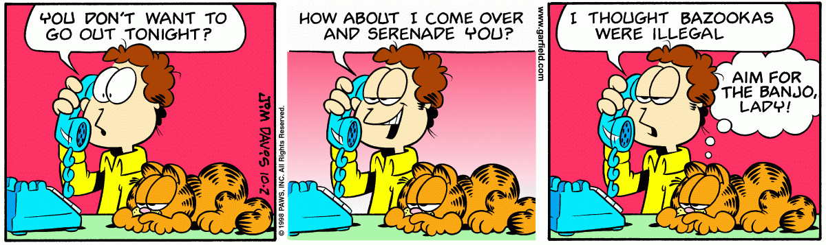 Garfield, October 2, 1998