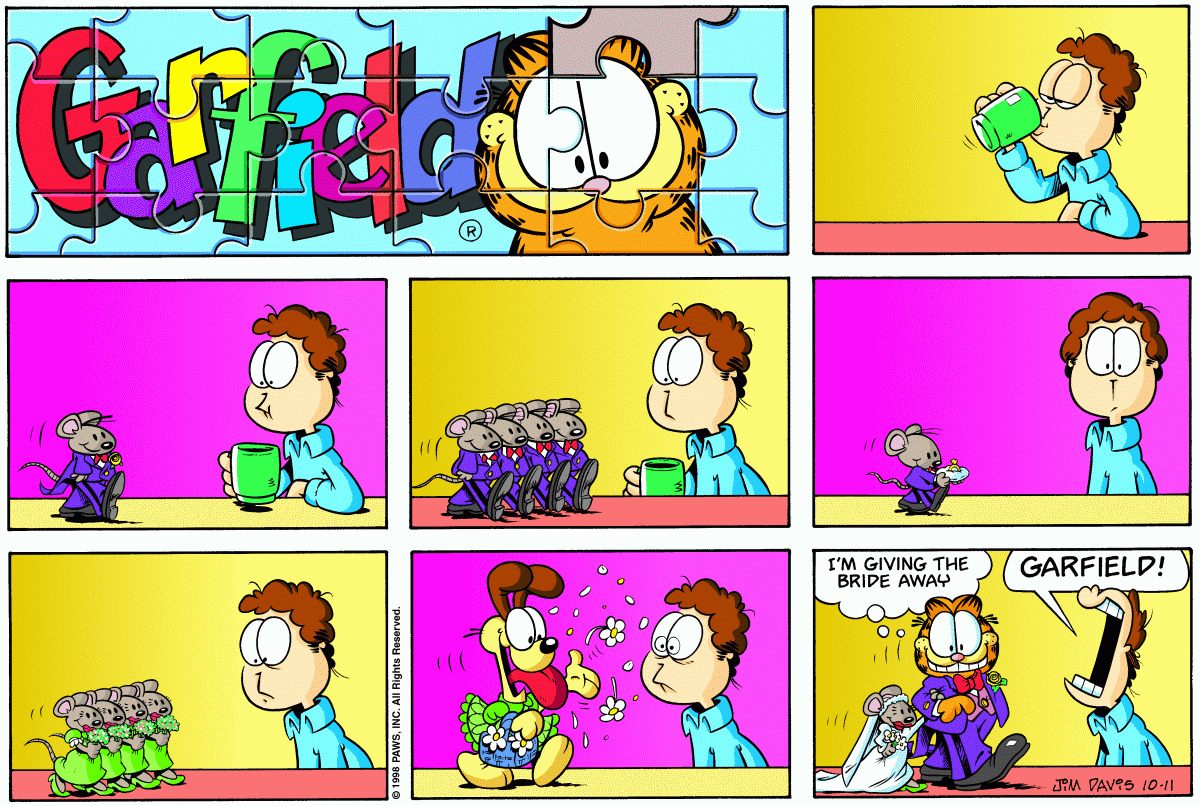 Garfield comic strip for Sunday, October 11, 1998