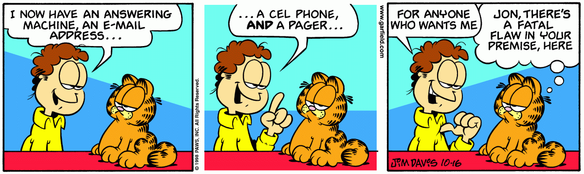 Garfield comic strip for Friday, October 16, 1998
