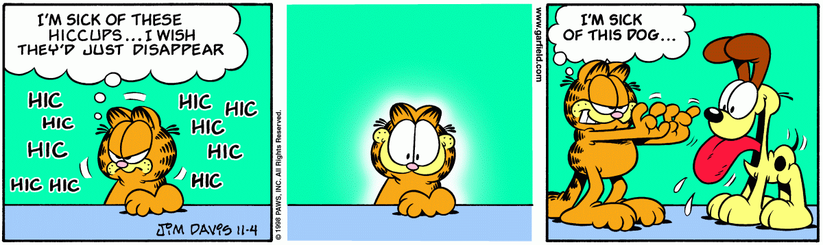 Garfield comic strip for Wednesday, November 4, 1998