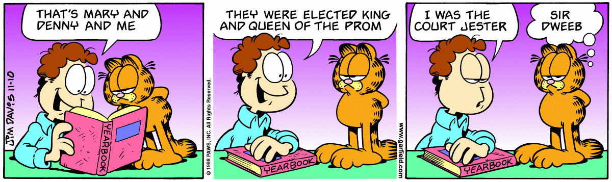 Garfield comic strip for Tuesday, November 10, 1998