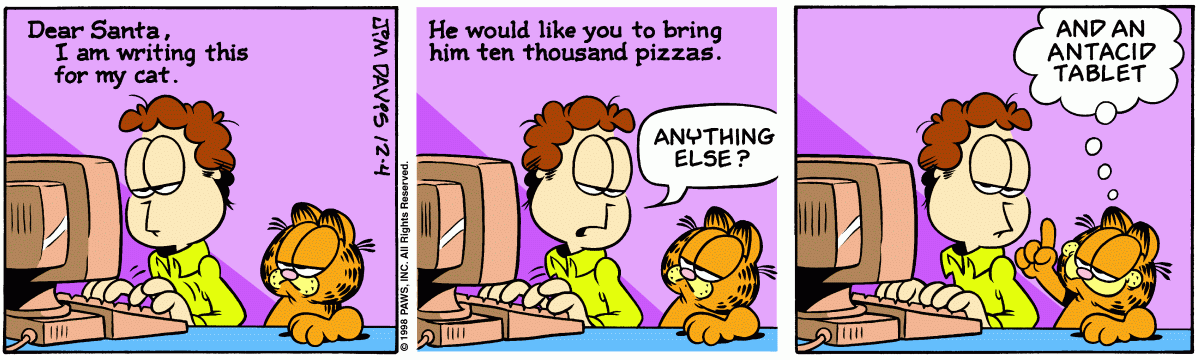 Garfield comic strip for Friday, December 4, 1998