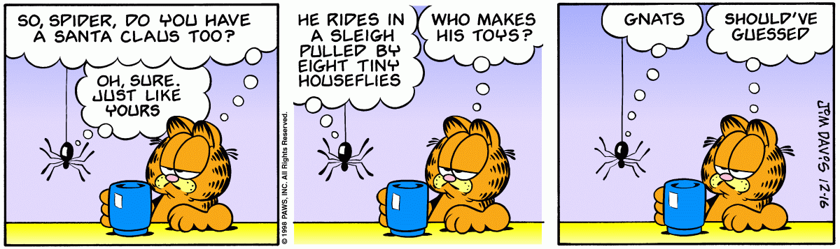 Garfield comic strip for Wednesday, December 16, 1998