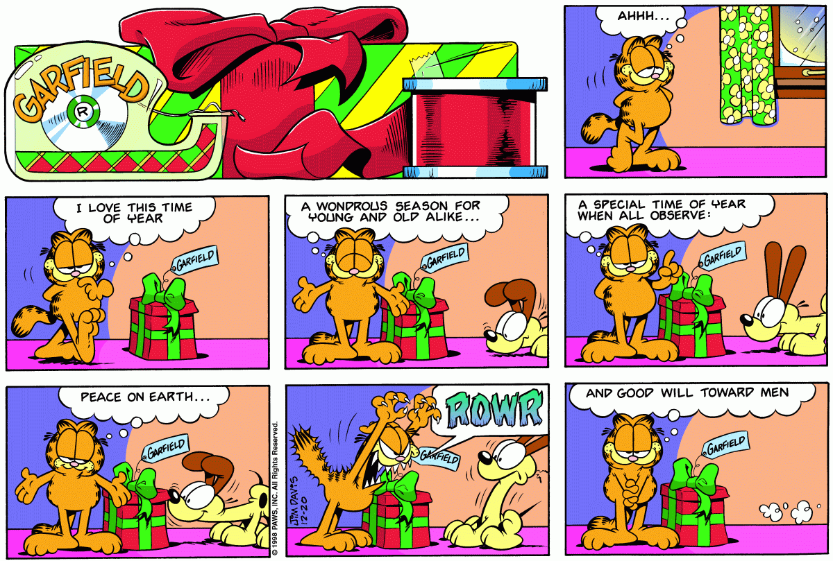 Garfield comic strip for Sunday, December 20, 1998