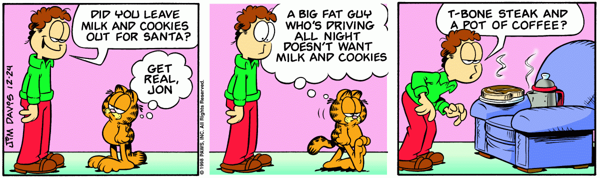 Garfield comic strip for Thursday, December 24, 1998